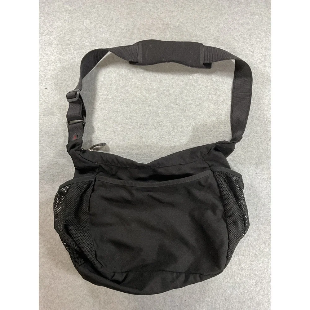Black Cordura Messenger Bag Adjustable Padded Strap Mesh Pockets Crossbody B1